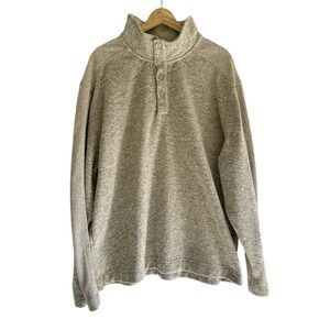 Van Heusen Big & Tall 2XL Mens Pullover Mock Neck Button Heather‎ Knit Top